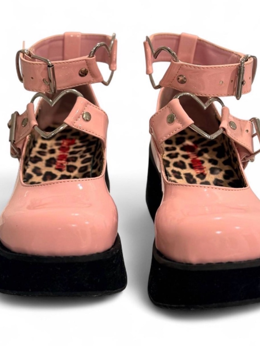 Demonia Sprite-02 Baby Pink Patent Platform Mary Janes Size 6